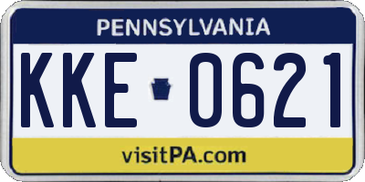 PA license plate KKE0621