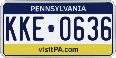 PA license plate KKE0636