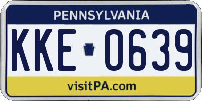 PA license plate KKE0639