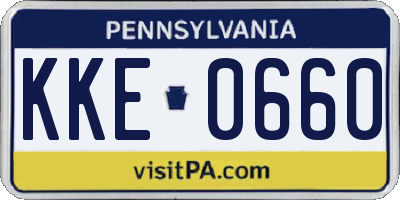 PA license plate KKE0660