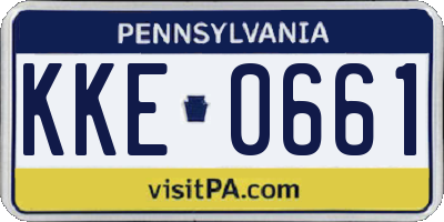 PA license plate KKE0661
