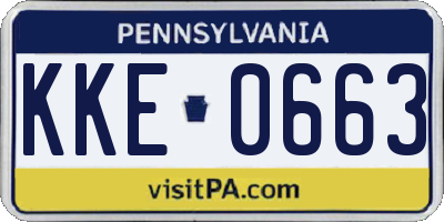 PA license plate KKE0663