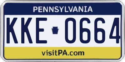 PA license plate KKE0664