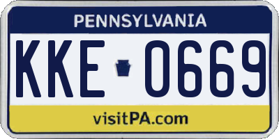PA license plate KKE0669