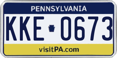 PA license plate KKE0673
