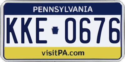 PA license plate KKE0676