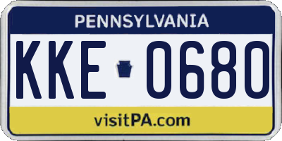 PA license plate KKE0680