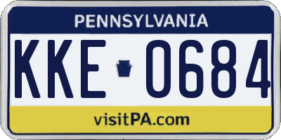 PA license plate KKE0684