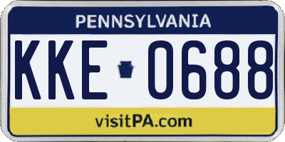 PA license plate KKE0688