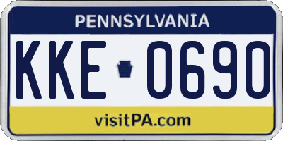 PA license plate KKE0690