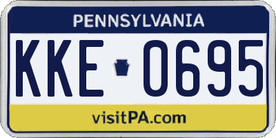 PA license plate KKE0695