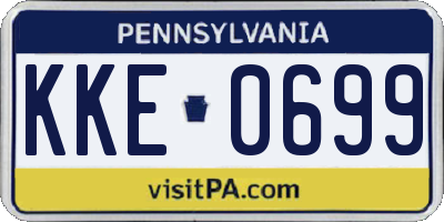 PA license plate KKE0699