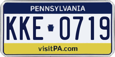 PA license plate KKE0719