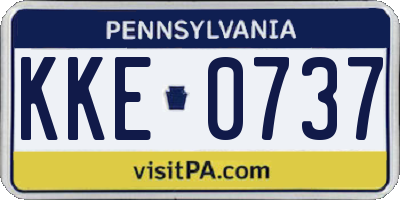 PA license plate KKE0737