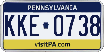PA license plate KKE0738