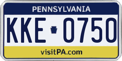 PA license plate KKE0750