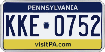 PA license plate KKE0752