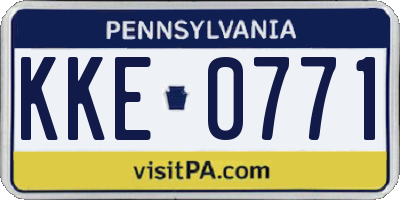 PA license plate KKE0771
