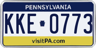 PA license plate KKE0773