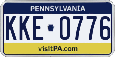 PA license plate KKE0776
