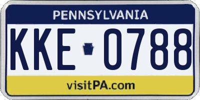 PA license plate KKE0788