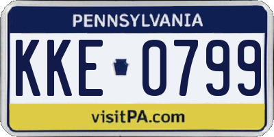 PA license plate KKE0799