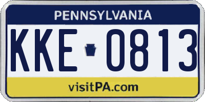 PA license plate KKE0813