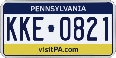 PA license plate KKE0821