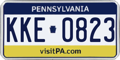 PA license plate KKE0823