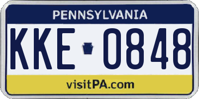PA license plate KKE0848