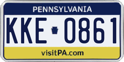 PA license plate KKE0861