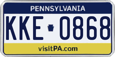 PA license plate KKE0868