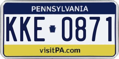 PA license plate KKE0871