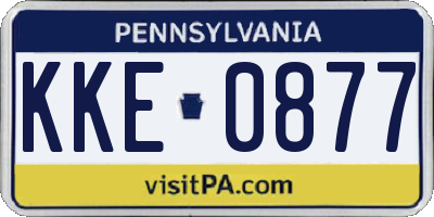 PA license plate KKE0877