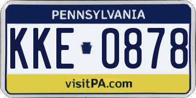 PA license plate KKE0878