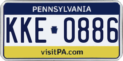 PA license plate KKE0886