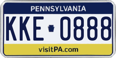 PA license plate KKE0888