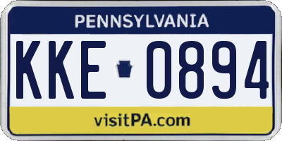 PA license plate KKE0894