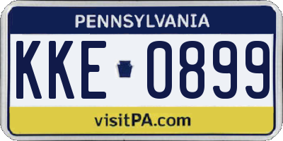 PA license plate KKE0899
