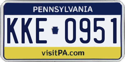 PA license plate KKE0951