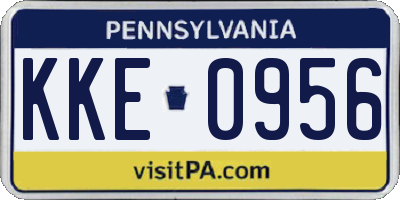 PA license plate KKE0956