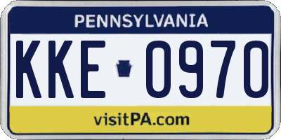 PA license plate KKE0970
