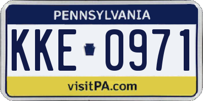 PA license plate KKE0971