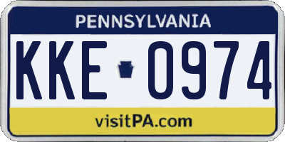 PA license plate KKE0974
