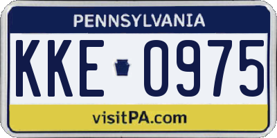 PA license plate KKE0975