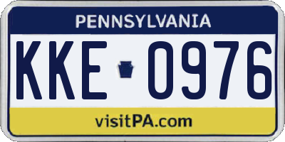 PA license plate KKE0976