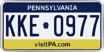 PA license plate KKE0977