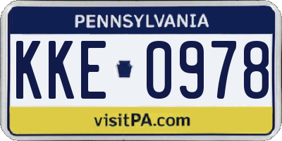 PA license plate KKE0978