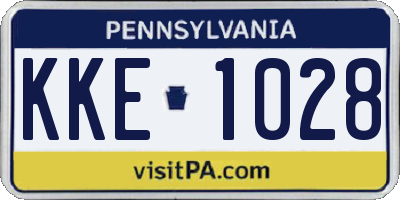 PA license plate KKE1028