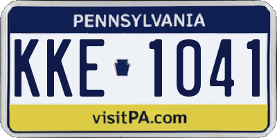 PA license plate KKE1041
